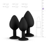 Diamond Plug Set – 3-delige Siliconen Buttplugs met Diamant afmetingen
