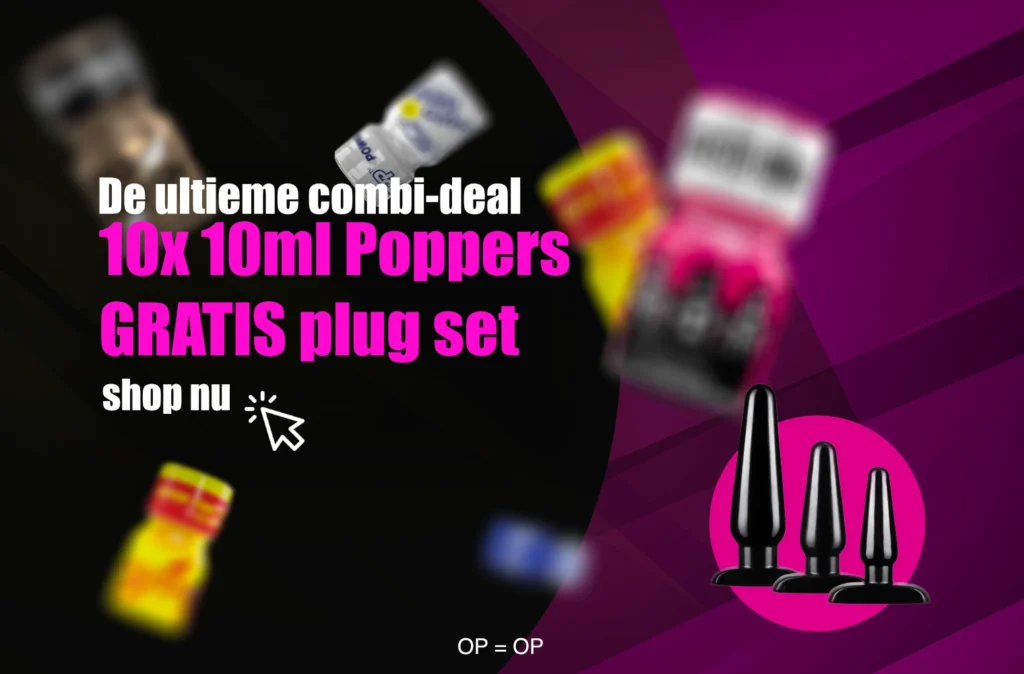 Poppers aanbieding gratis plug set
